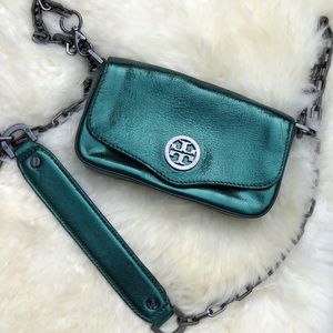 Green Metallic Tory Burch crossbody